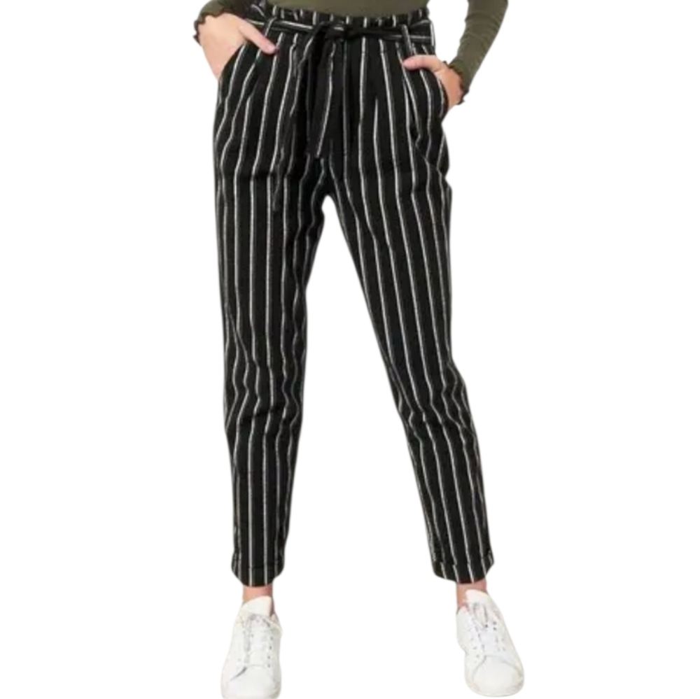 ​Hollister High Rise Pinstripe Paperbag Waist Ankle Pants 3R 26